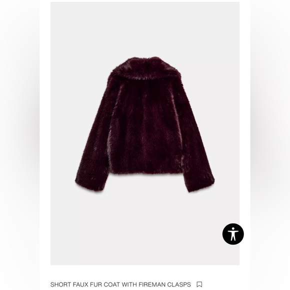 ZARA SHORT FAUX FUR COAT WITH FIREMAN CLASPS - Picture 2 of 4